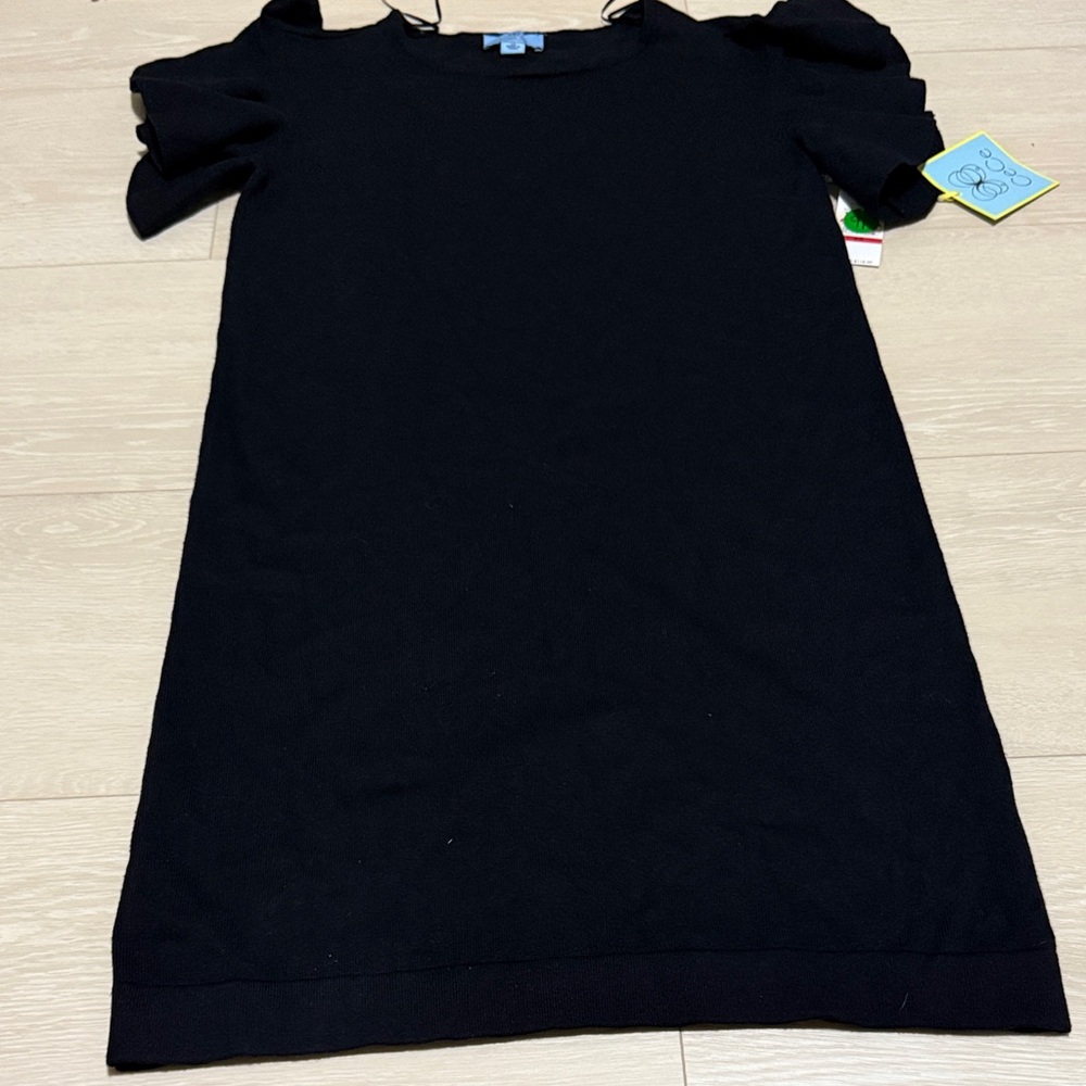 CeCe Black Casual Dress with Ruffle Short Sleeves - Picture 3 of 8